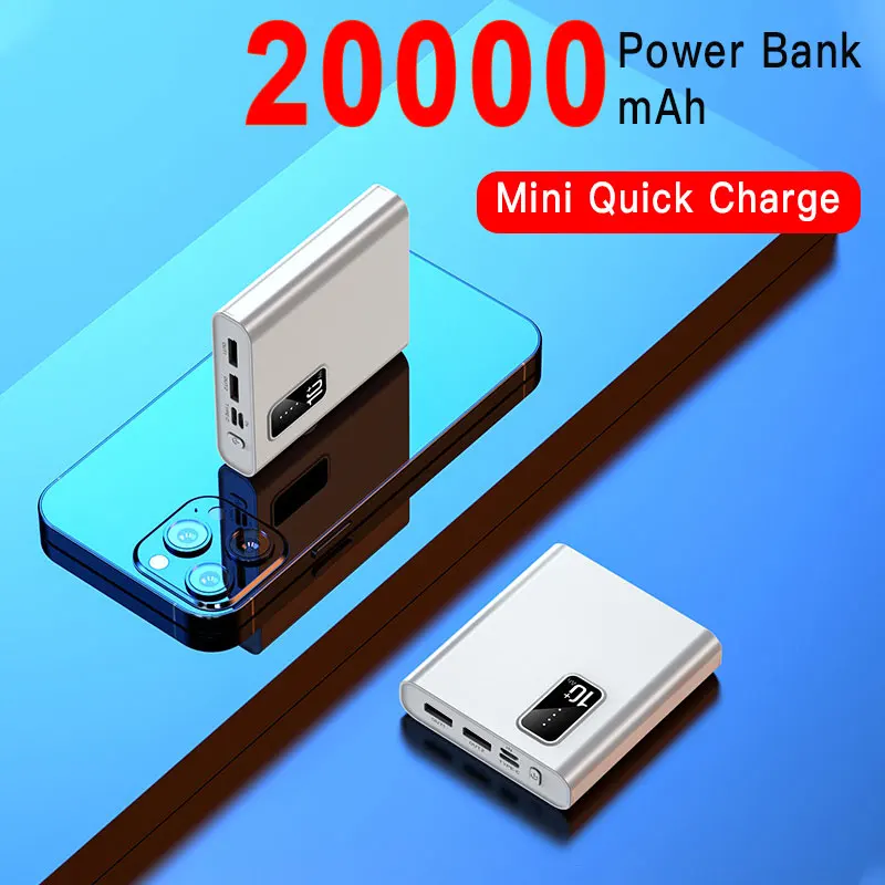 

20000mAh Mini Super Fast Charger Portable Power Bank PD66W Digital Display External Battery Pack For iPhone Samsung Xiaomi