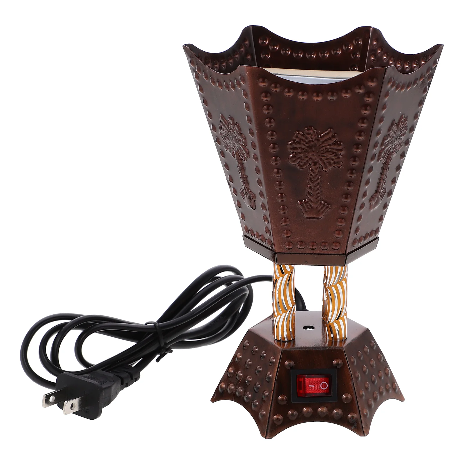 

Electric Burner Arabic Metal Censer Household Decorative Burner Tabletop Decor(US Plug)