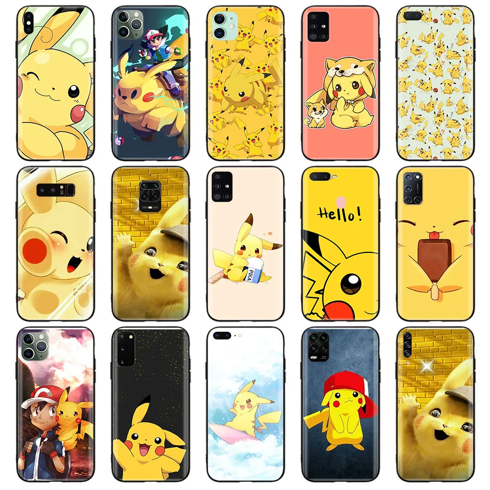 

Black Case for VIVO Y20 Y20i Y20S Y15 Y15A Y15S Y17 Y19 Y21 Y21S Y91 Y91C Y93 Y95 Y11 Y11S Y12 Y12S Cover Z-18 Pokemon pikachu