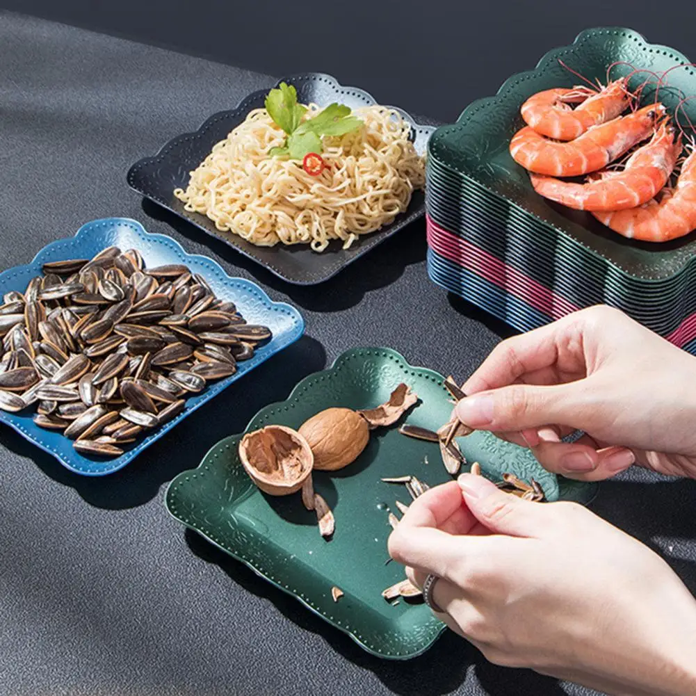 Тарелка для тарелки закусок из пищевого пластика сервировки фруктов 6 шт.