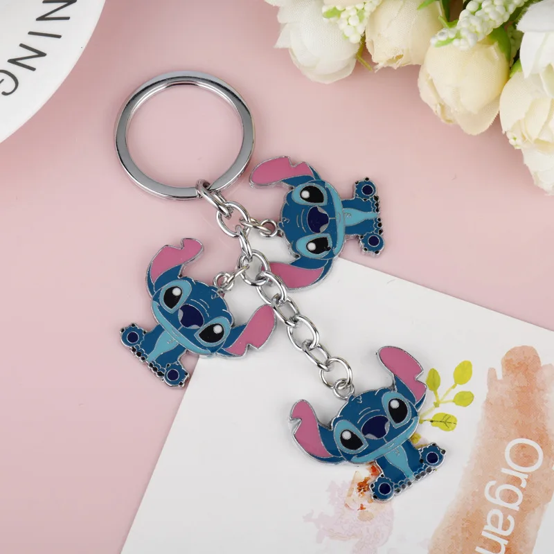 

Disney Creative Stitch Cartoon Couple Keychain Bag Pendant Key Chain Small Gift Pendant