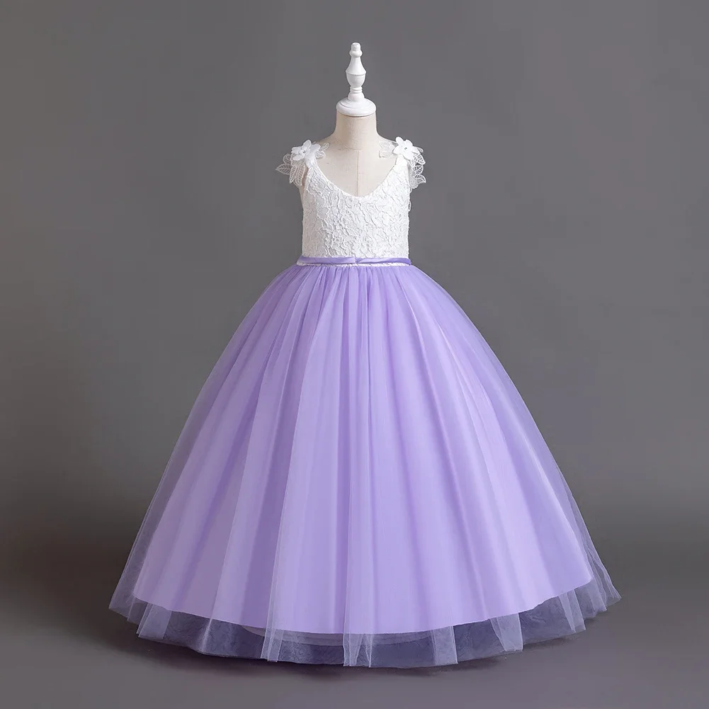 Детское кружевное платье принцессы 4 цвета 110-160 см