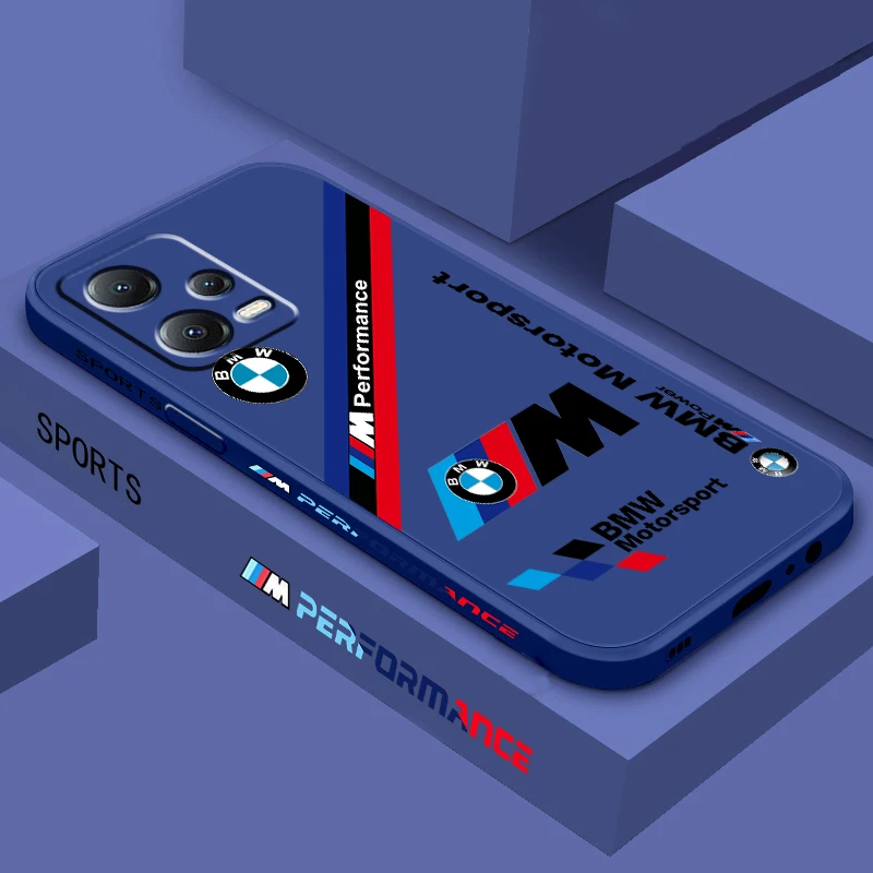 

Luxury Sports BMW Art Logo Liquid Left Rope For Xiaomi Redmi Note 12 12S 12R 11 11T 11S 10 10S 9 8 8T Pro Plus 5G Phone Case