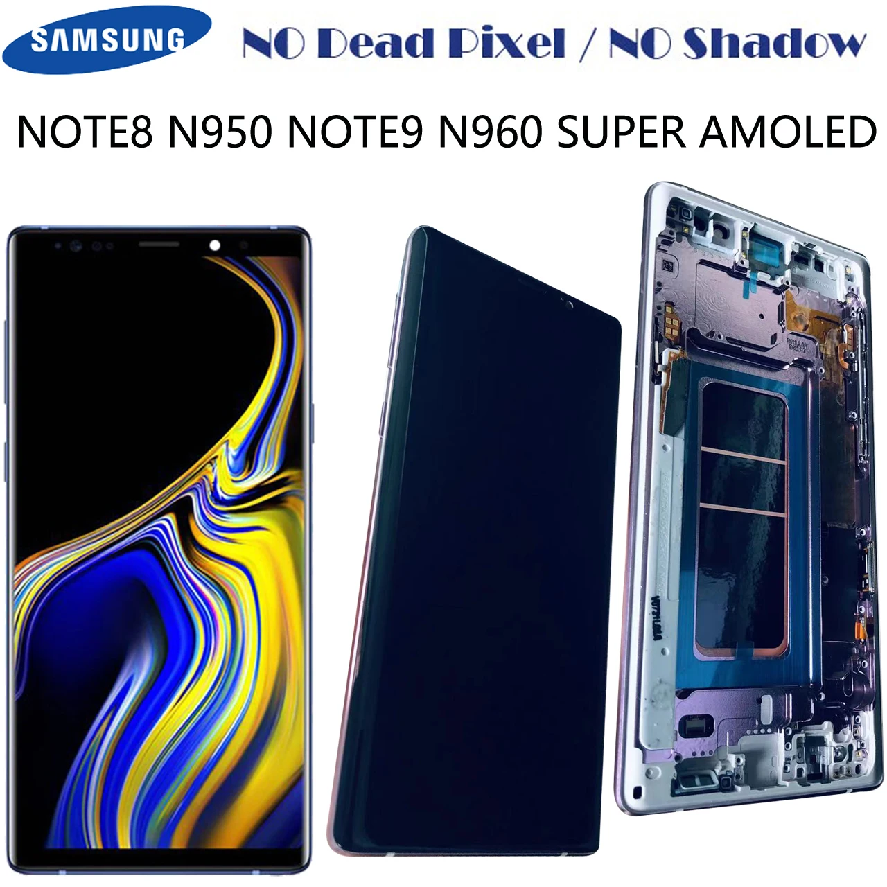 

SUPER AMOLED Замена для SAMSUNG GALAXY Note 9 LCD Note9 N960D N960F N960 N9600 ЖК-дисплей сенсорный экран с рамкой