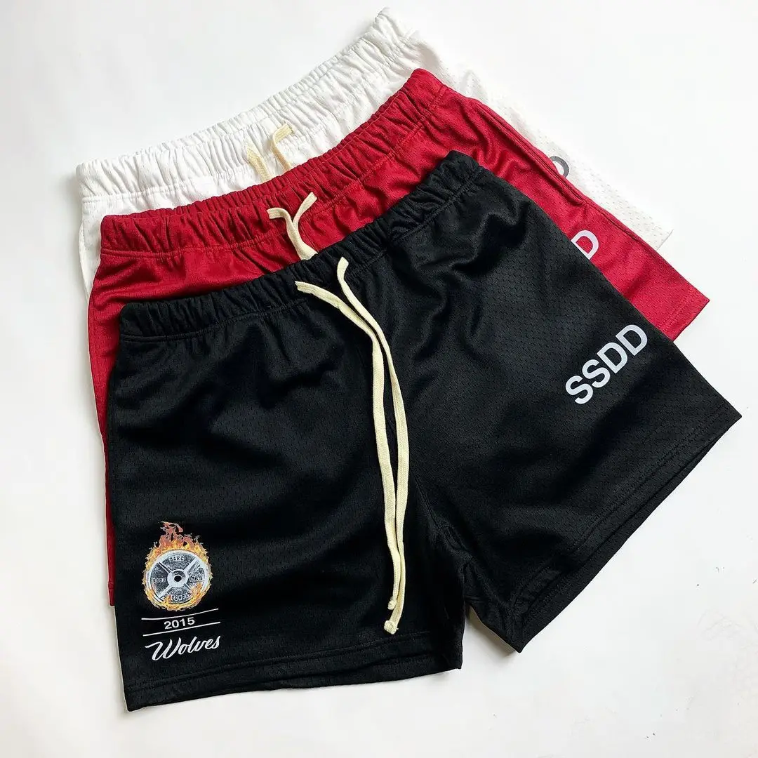 

Summer Running Sweatpants Male Brother Mesh Breathable Squat Basketball Three-point Pants Muscle Training Fitness Shorts Tide