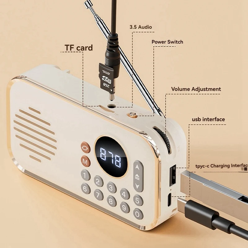Портативное FM-радио перезаряжаемый небольшой беспроводной Bluetooth-динамик
