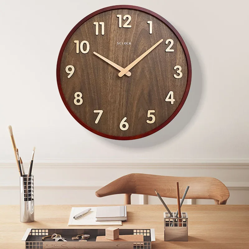 

Industrial Quiet Creative Wall Watch Wooden Silent Japanese Room Quartz Wall Watch LargeClassic Horloge Murale Modern Saatration