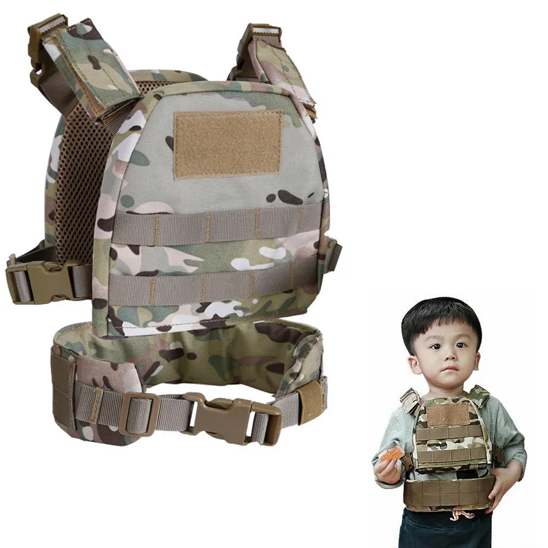 Kids Tactical Vest Military Molle System Outdoor Combat Sports Loading Adjustable Chest Vests 1000D Hunting Airsoft | Спорт и