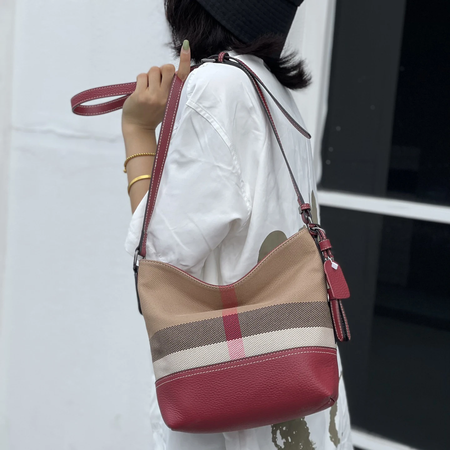 

Leather Bag Handles Casual Canvas Shoulder Bag Women Fashion Handbag Luxury Women's Famous Designer Tote Bags Ladies Crossbody