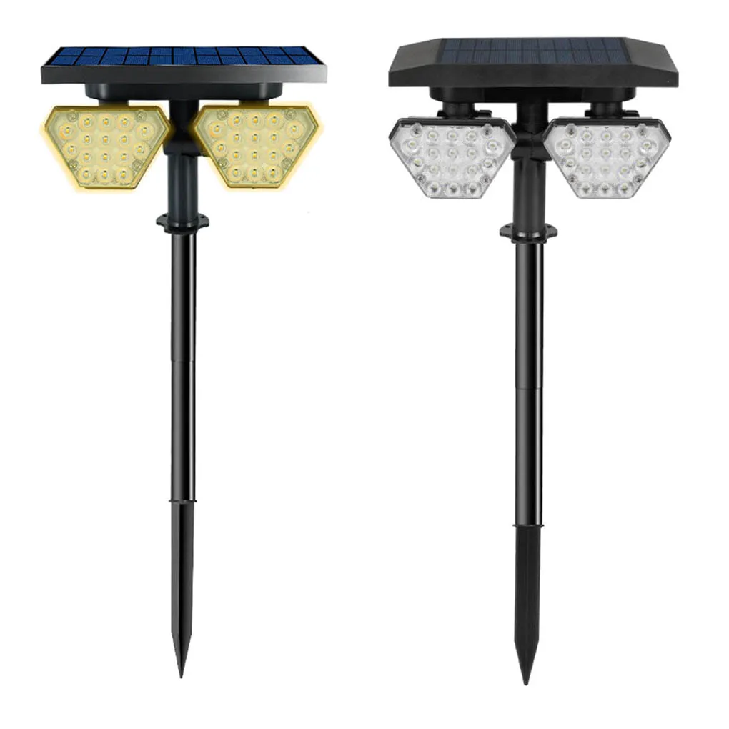 

Spike Light Solar Garden Outdoor Walkway Dual Head Lamp Patio Landscaping Lighting Weatherproof Dual 3000K 6000K