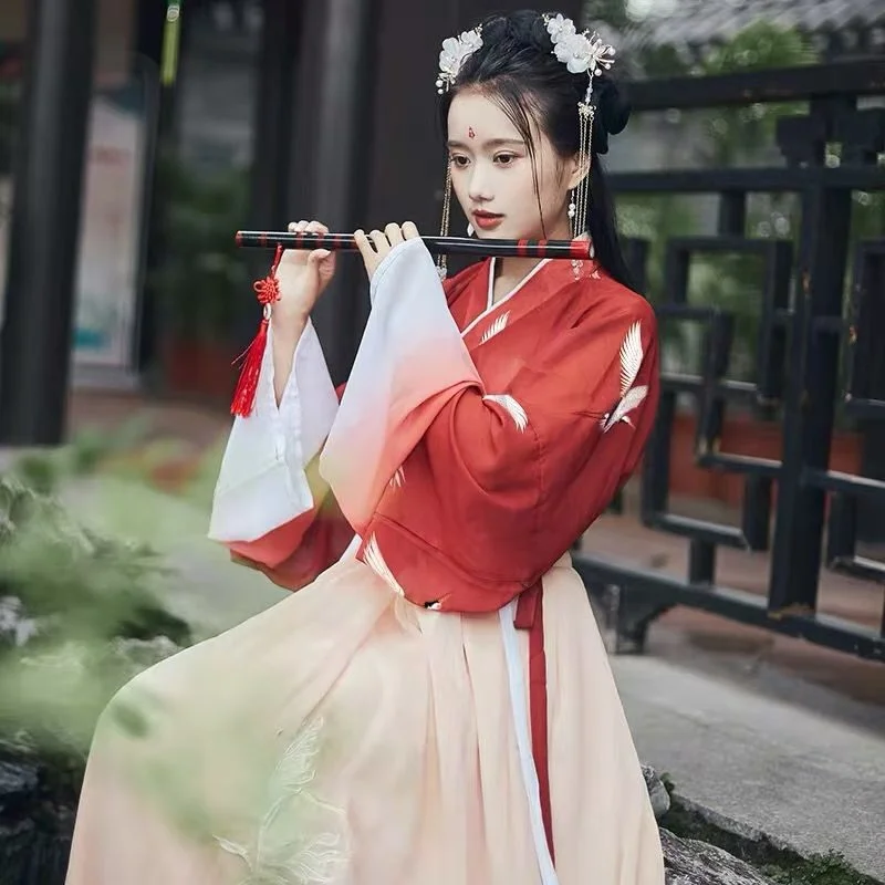 Женский праздничный наряд Hanfu для женщин винтажное Ретро сказочное китайское