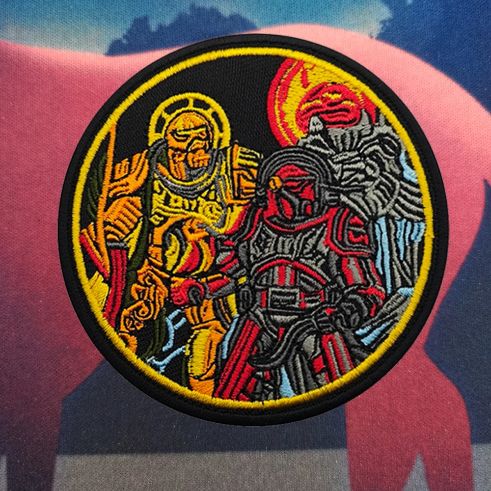 Вышивка рыцаря красочный Hansome вышитый герой круглый 40 К тактическая нашивка для