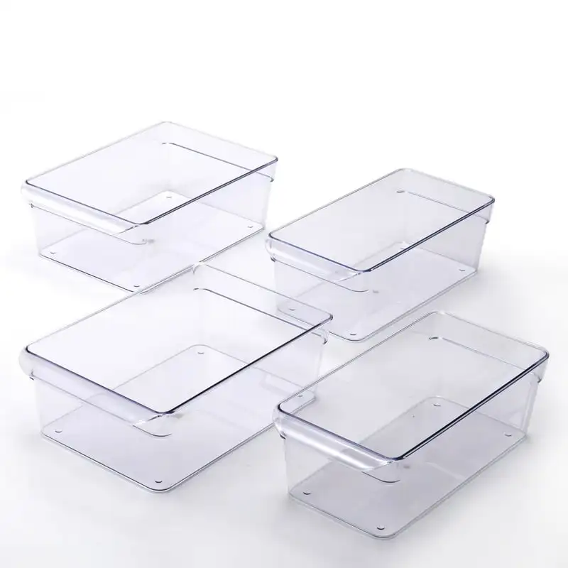 

Plastic Fridge Organization Bin 4-Pack Set, Various Sizes