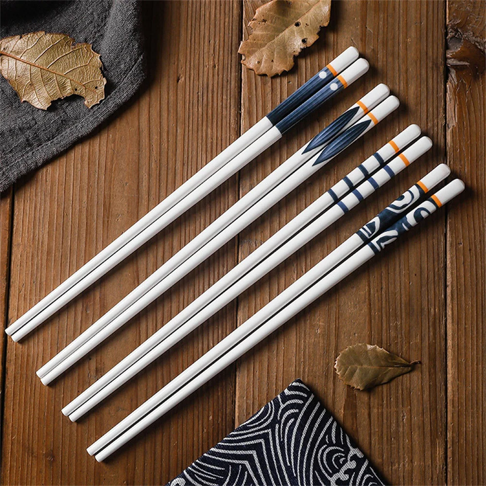 

Mould-proof Anti-slip Chinese Chopsticks Simple Decor Ceramics Food Chopsticks Kitchen Tool Household Chopsticks Anti-falling