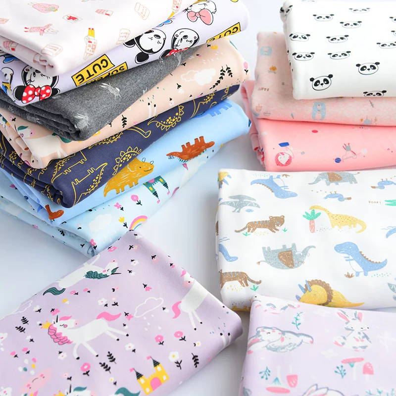 Полметра 100% хлопок Трикотажная Ткань Детская летняя одежда для младенцев тонкий