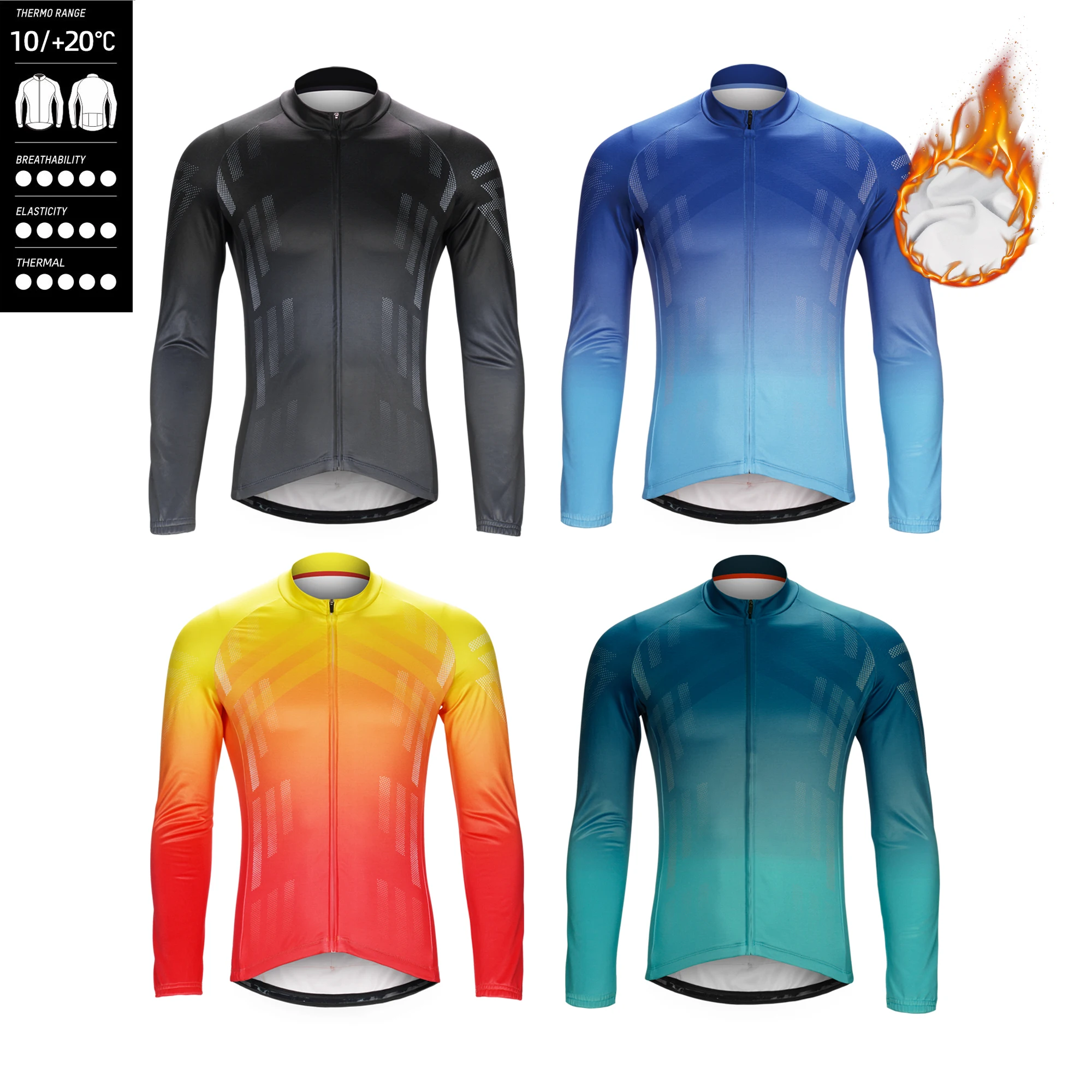 DAREVIE Winter Cycling Jersey Hot Warm Thermal Long Sleeve Cycling