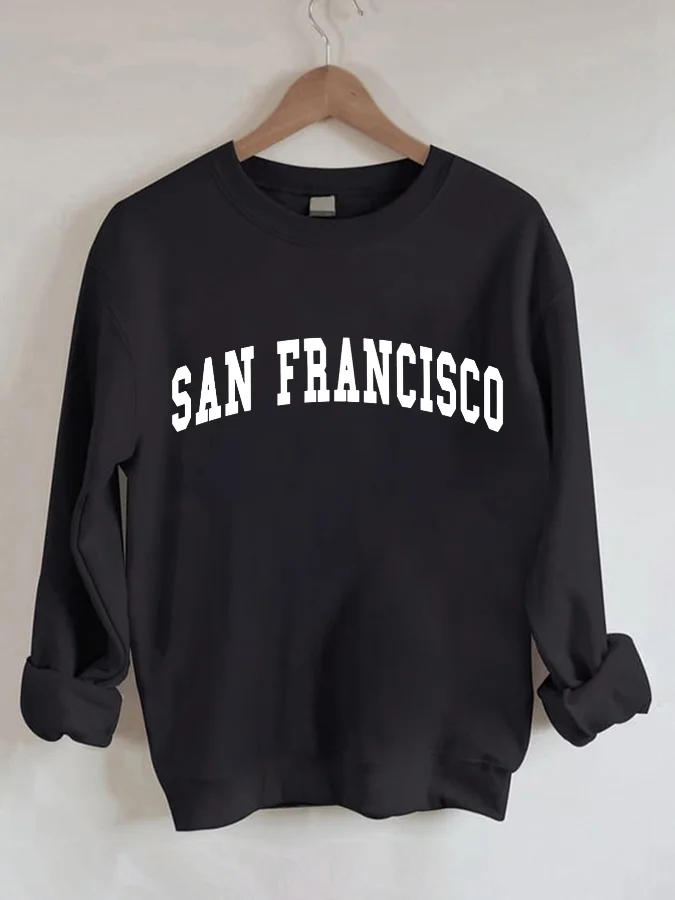 

San Francisco Letter Casual Crewneck Sweatshirt