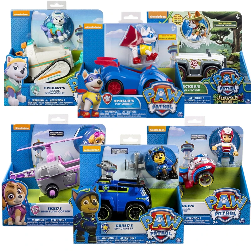 

Genuine Paw Patrol Toy Set Toy Car Everest Apollo Tracker Ryder Skye Scroll Action Figure Anime Model Toys for Children Gift