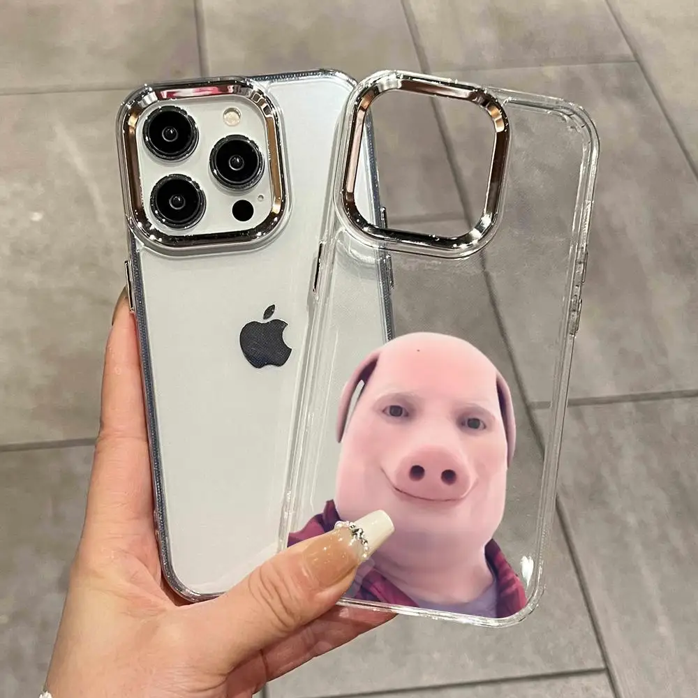 Фото Чехол для телефона J-John Pork для iPhone 17 Air 16 15 14 Plus 13 12 11 Pro Max 16e, противоударный, прозрачный, с HD-защитой задней панели №1