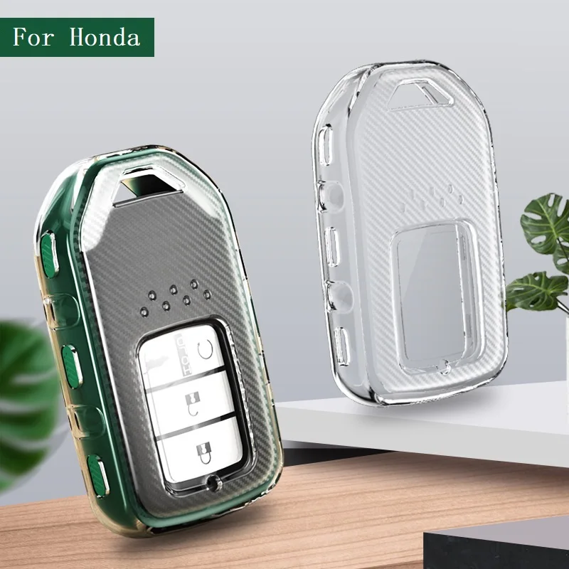

TPU Transparent Car Key Case Cover Holder Shell Fob Remote Key Protector Bag For Honda CRV CR-V Civic Accord HR-V HRV XR-V