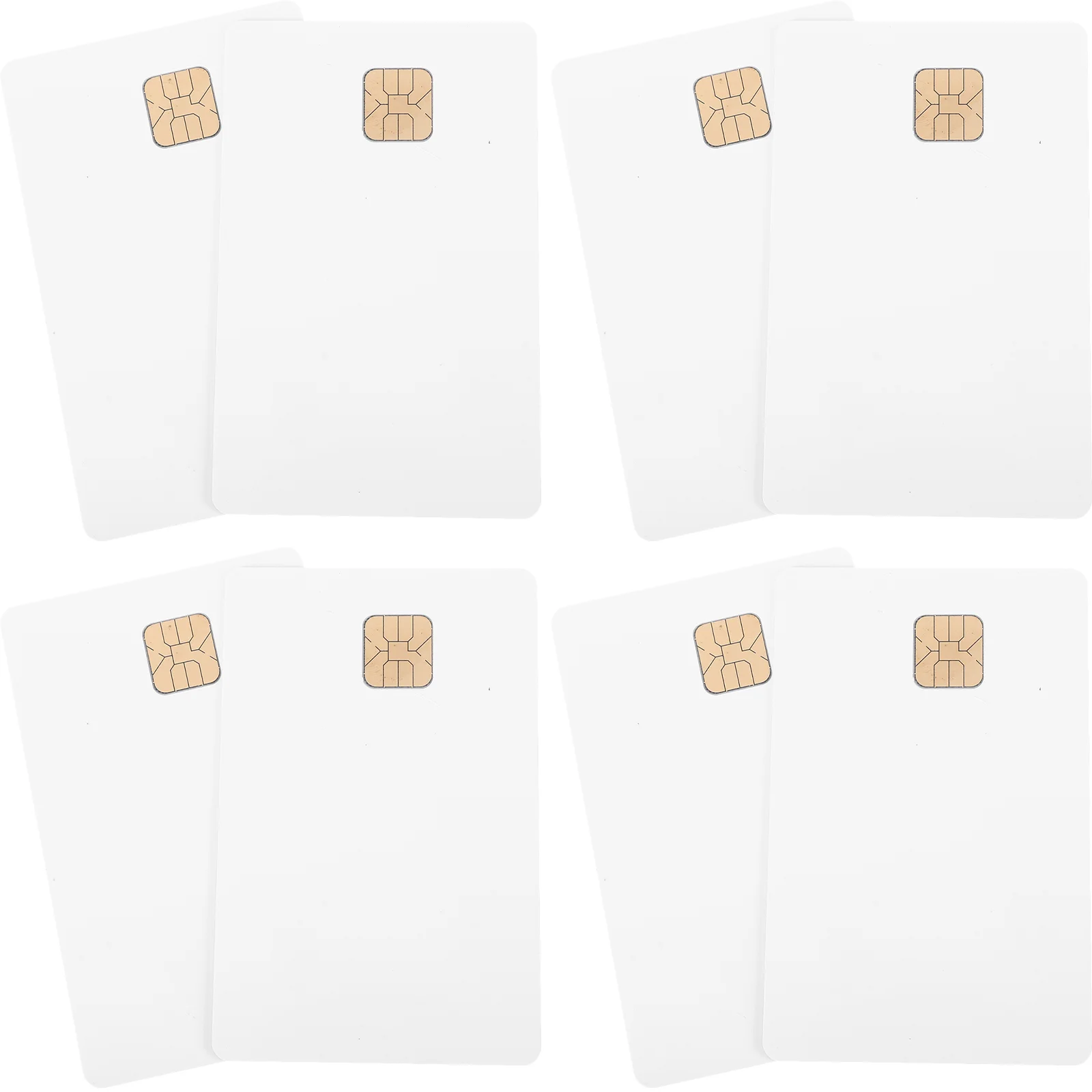 

8pcs Blank Credit Cards with Chips White Credit Cards Ic Cards Pvc Blank Cards