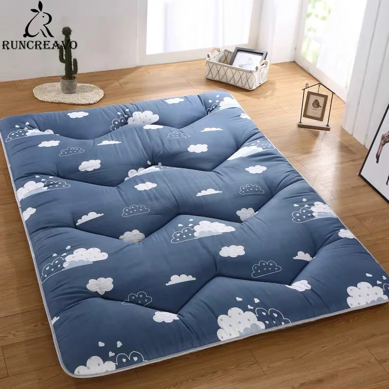 

Comfortable Soft Foldable Tatami Mattress Students Dormitory Thick Warm Lazy Topper Mattress with Straps Twin Queen King Size