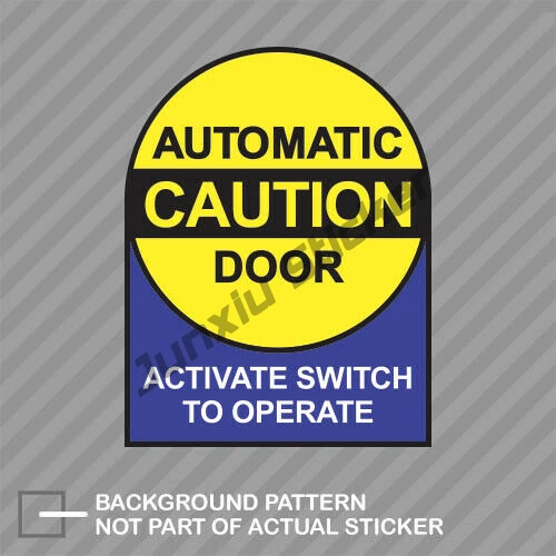 

Caution Automatic Door Sticker Decal Vinyl Operate Safety Warning Automatic Door Caution Work Decal PVC Sticker Car Accessories