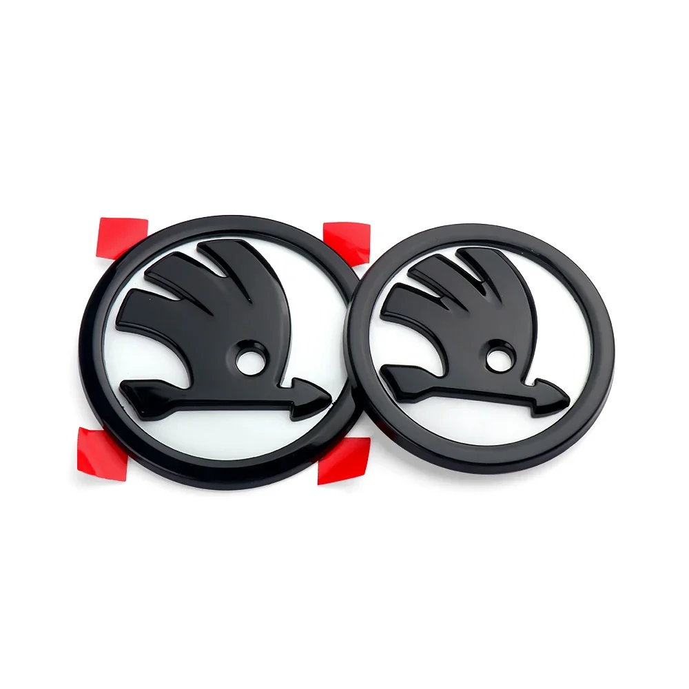 

2 шт., 80/90/100 мм, значок на передний капот автомобиля, эмблема на задний багажник, наклейка для Skoda Rapid Fabia Octavia 2 A7 Yeti Superb 3 A5 Kamiq Kodiaq