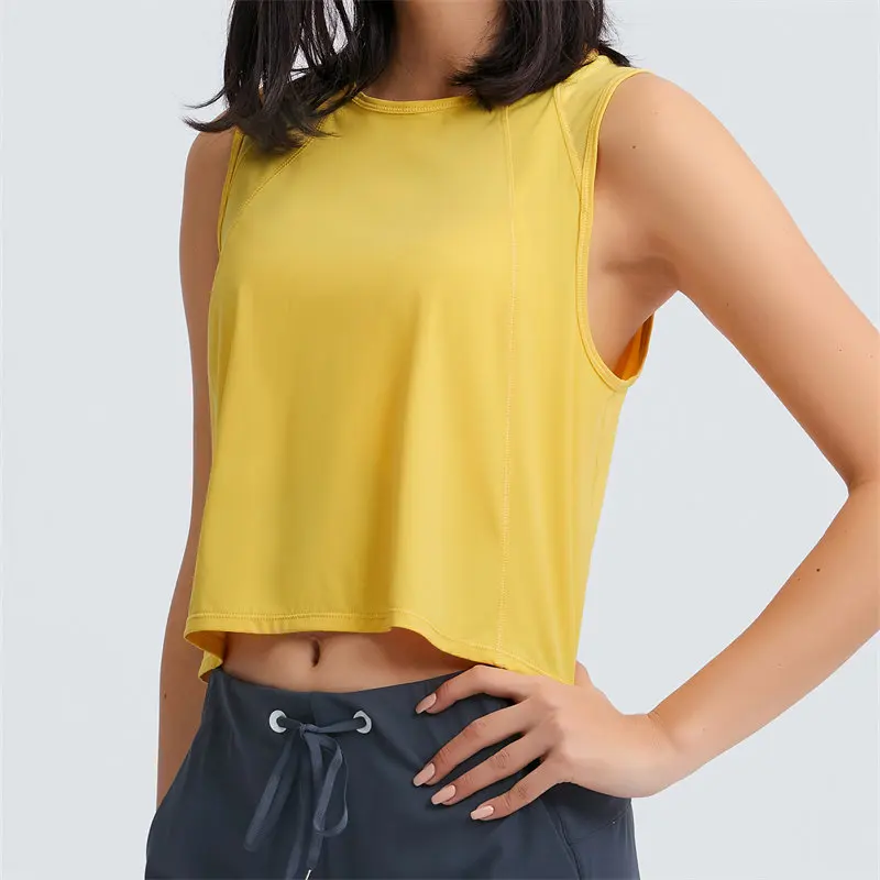 Nepoagym PRIDE Open Back Women Crop Tank Tops with Mesh Block Sleeveless Brushed Soft Workout Shirts Quick Dry Yoga Shirts