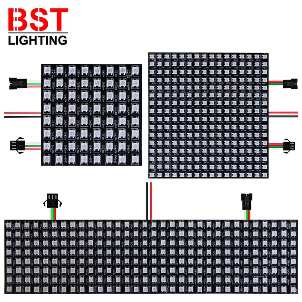 WS2812B LED Digital Flexible Individually Addressable Panel Light WS2812IC 8x8 16x16 Module Matrix Screen DC5V