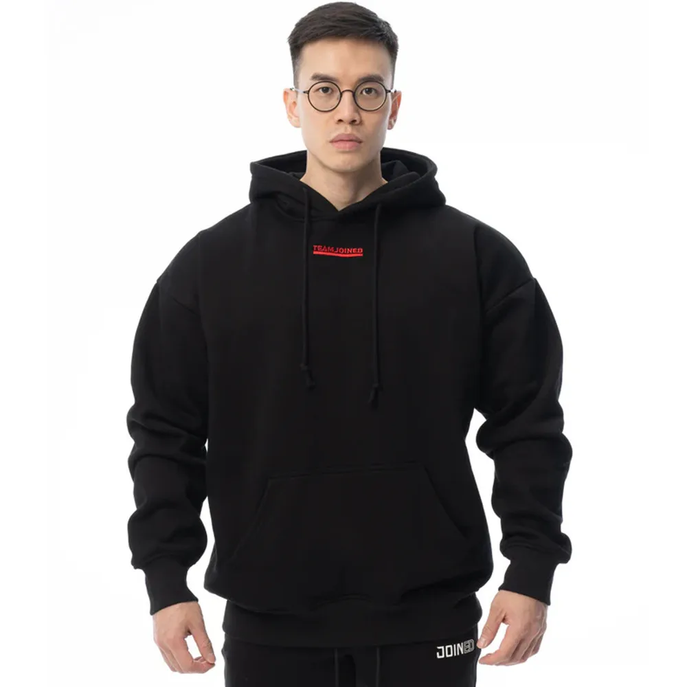 

Winter Warmth Fleece Thick Hoodie Black Casual Sweatshirt Men Tops Coat Outerwear Male Fashion Loose Pullover Running Sportswear