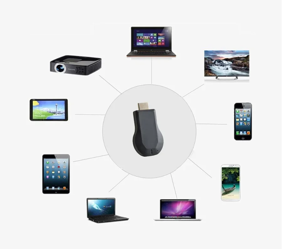 HDMI-совместимый медиа-видео плеер AnyCast M4 HD 1080P TV Stick2.4G RK3036