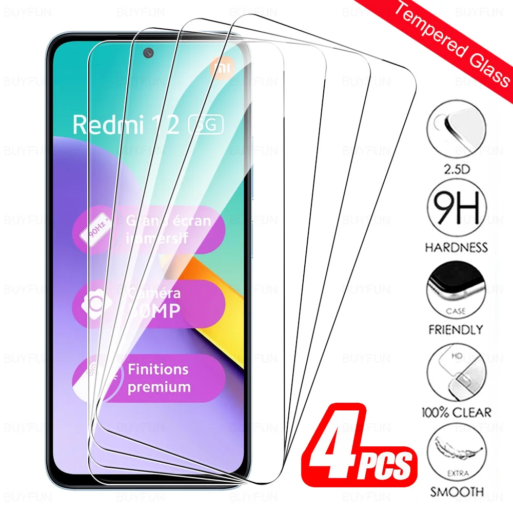 4 шт. защитное стекло для Redmi 12 5G закаленное Xiaomi 13C 13 12C 10C 10 C 4G полное экрана