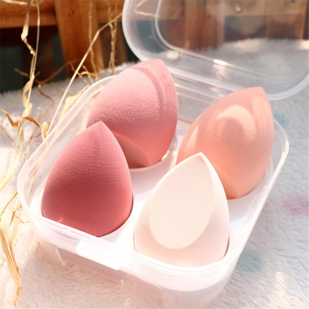 

FLD 12Colors 4/2pcs Makeup Sponge Powder Puffs Dry and Wet Beauty Cosmetic Eggs Foundation Powder Bevel Cut Make Up Sponge Tool
