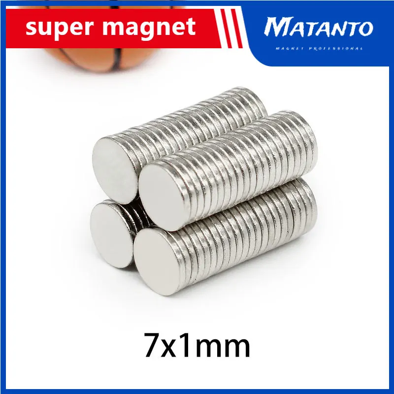 50/100/200/300/500/1000 шт. 7x1 мм Тонкий лист N35 Неодимовый магнитный диск мощные магниты