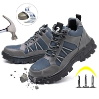 mens work safety shoes boots breathable light construction protective footwear steel toe anti smashing non slip sand proof shoes