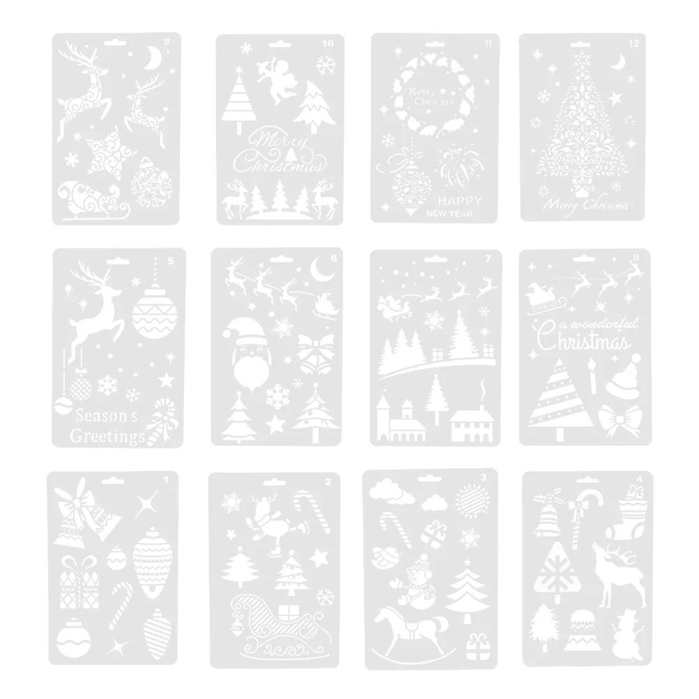 

Painting Stencils Template Christmas Stencil Drawingjournal Scrapbook Home Notebookgreeting Craft Xmas Hollow Projectsletter