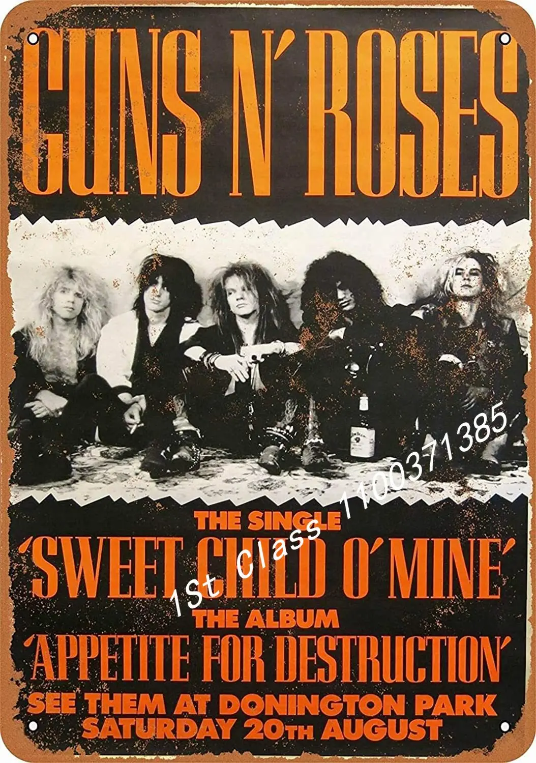 

LoMall 8 x 12 METAL SIGN - Guns 'N Roses at Donington Park - Vintage Wall Decor Art