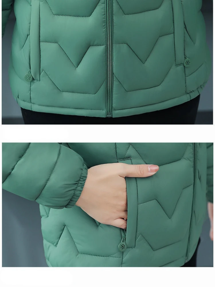 Winter Jacket Women's Warmth and Thick Cotton Outer Korean Version of Stand-up Collar Thick Winter Jacket Parker Women' Clothing