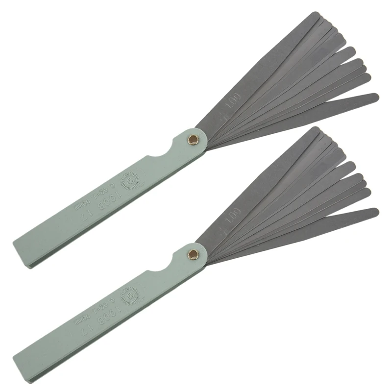 

Big Deal 2X New 0.02 To 1Mm 17 Blade Thickness Gap Metric Filler Feeler Gauge Measure Tool