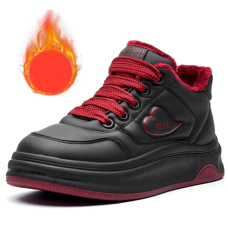 AUTUSPIN женская белая теплая плюшевая вулканизированная обувь на плоской подошве