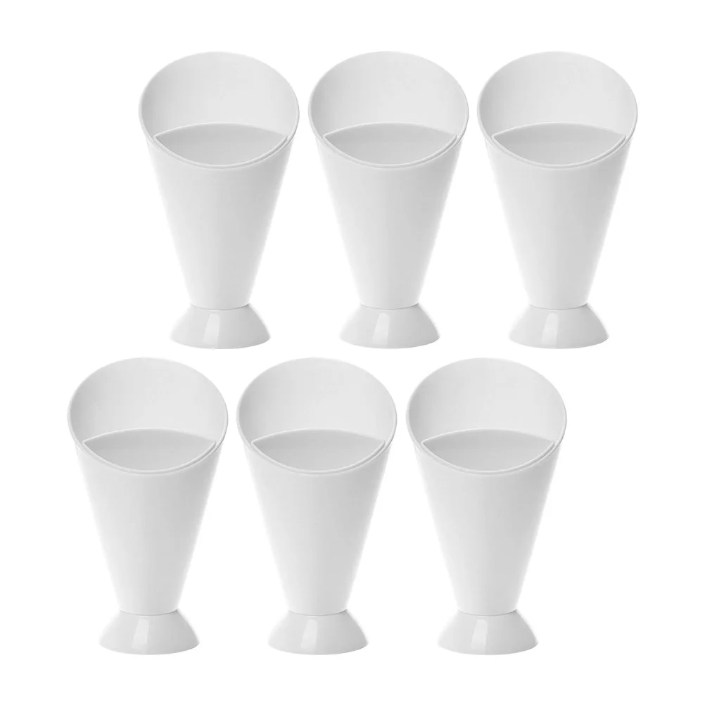 

6 Pcs Dessert Trays Fry Stand Dip Compartment French Cup Holder White Serving Fries Cups Dipping Car Snack Cone Salad