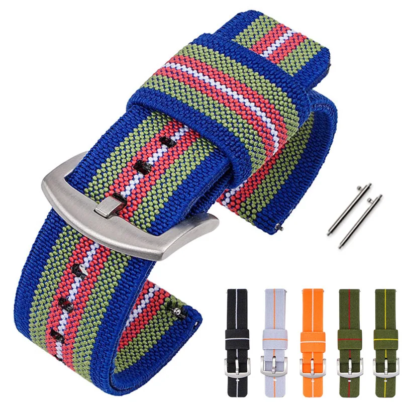 

Parachute Elastic Nylon Watch band for Seiko Water Ghost Tudor RolWatch Strap 18 20 22 24mm Quick Release DIY Replace