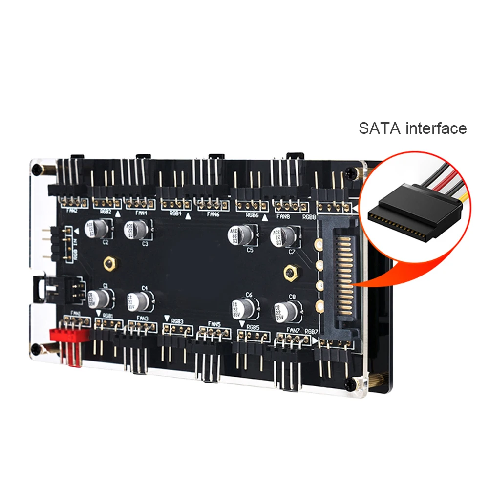 12 В/5 В ARGB/RGB ШИМ-концентратор Вентилятора 1-8-позиционный Многоканальный