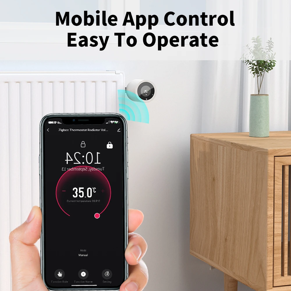Умный Термостат ZigBee3.0 Tuya Клапан Радиатора Программируемый Отопления