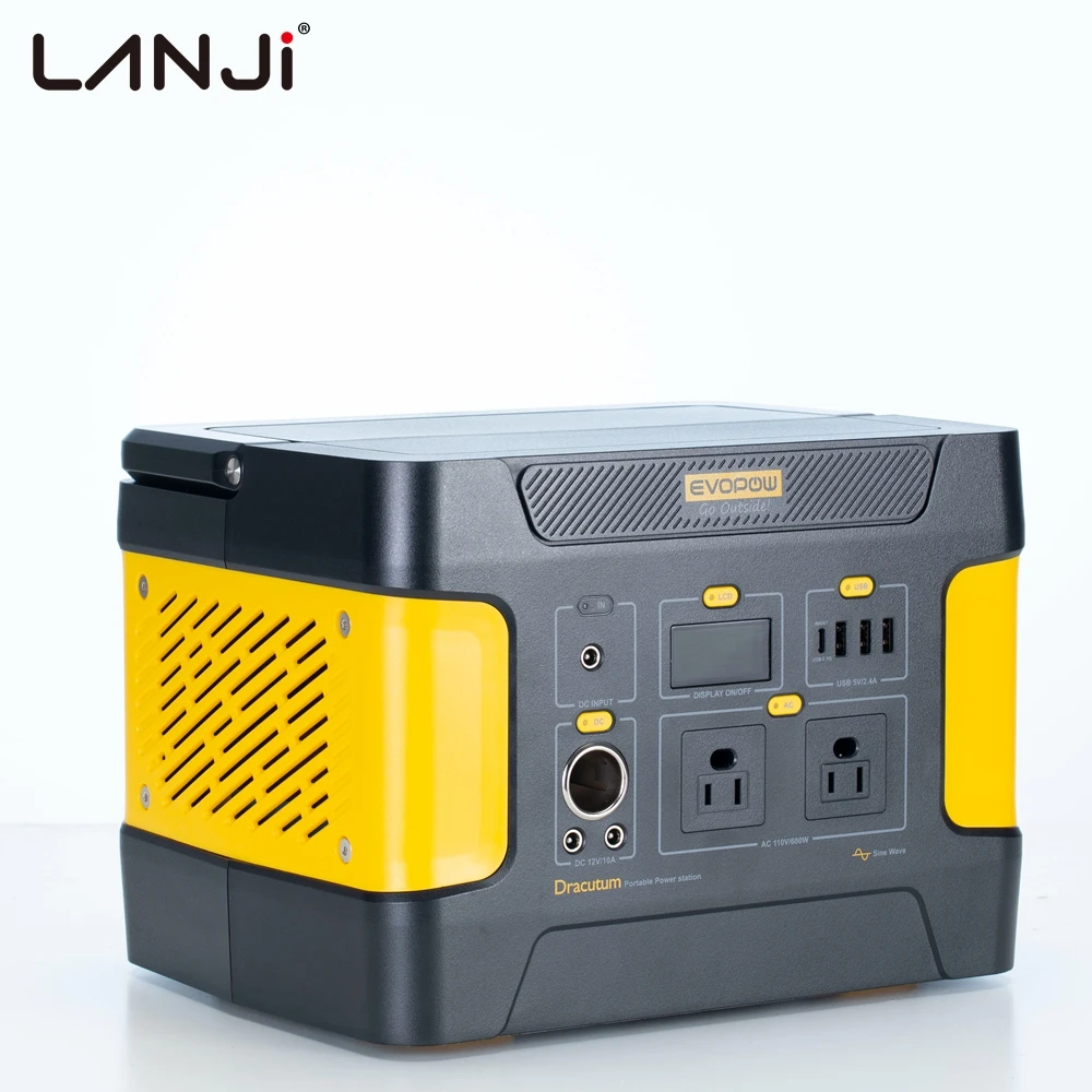 

Home Emergency 622Wh USB Type-C DC AC 600W Lithium Battery Bank LED Light Camping Solar Generator Portable Power Station