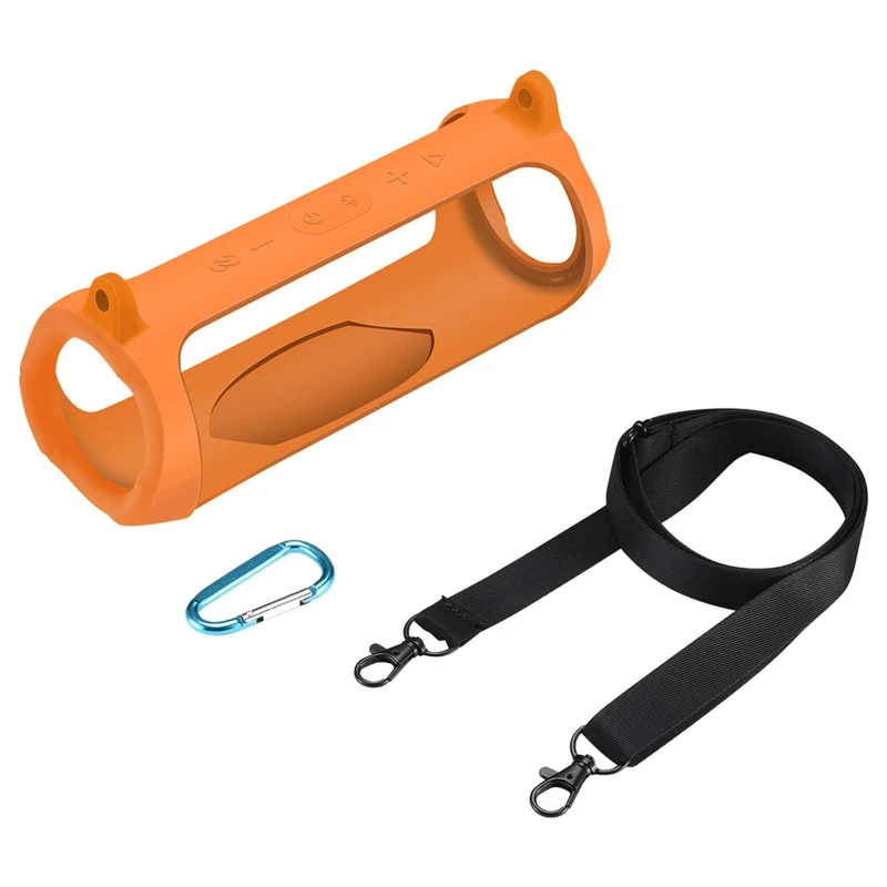 

Silicone Protective Cover With Strap Carabiner for -JBL Charge 5 Speaker L21D