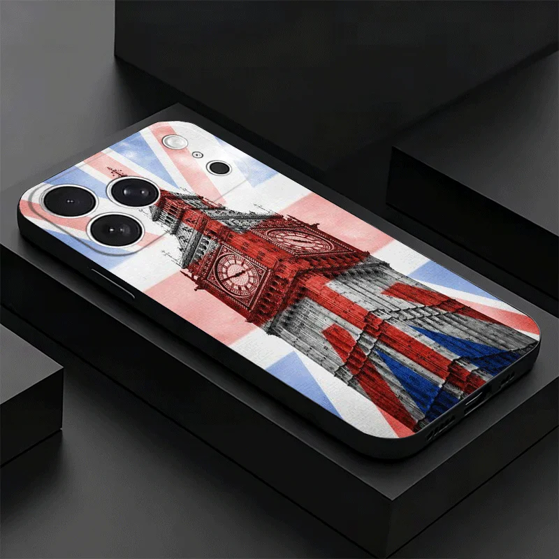 Фото Чехол для телефона с флагом Великобритании (Юнион Джек) для iPhone 17 Air, 16, 15 Plus, 11, 14 Pro Max, 17E, 16E, 13, 12, 7, XS, X, 8, SE, с индивидуальным дизайном №3