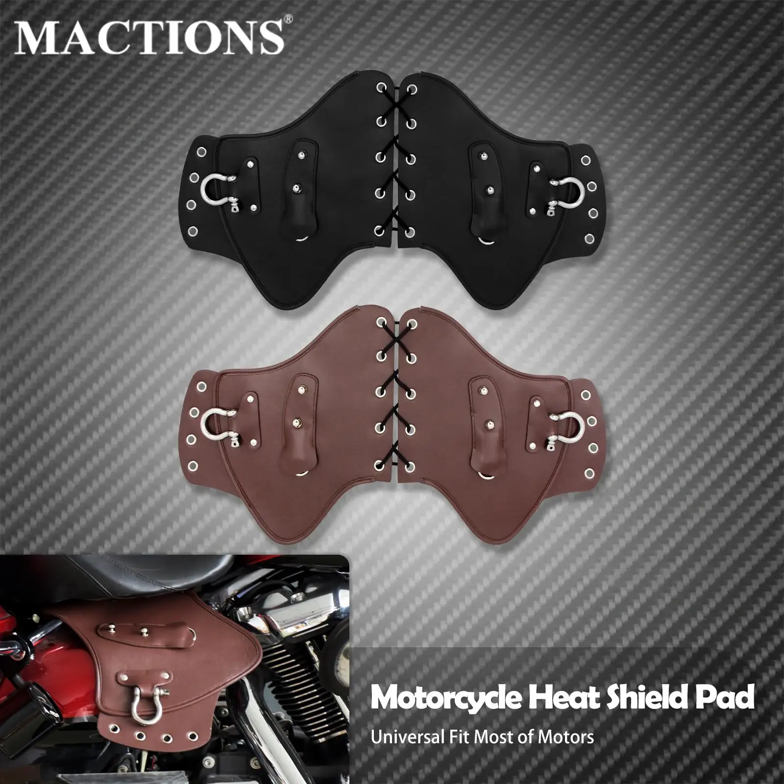 

Motorcycle Front Heat Saddle Shield Deflectors Black/Brown PU Leather For Harley Dyna Softail Touring Sportster XL883 For Honda