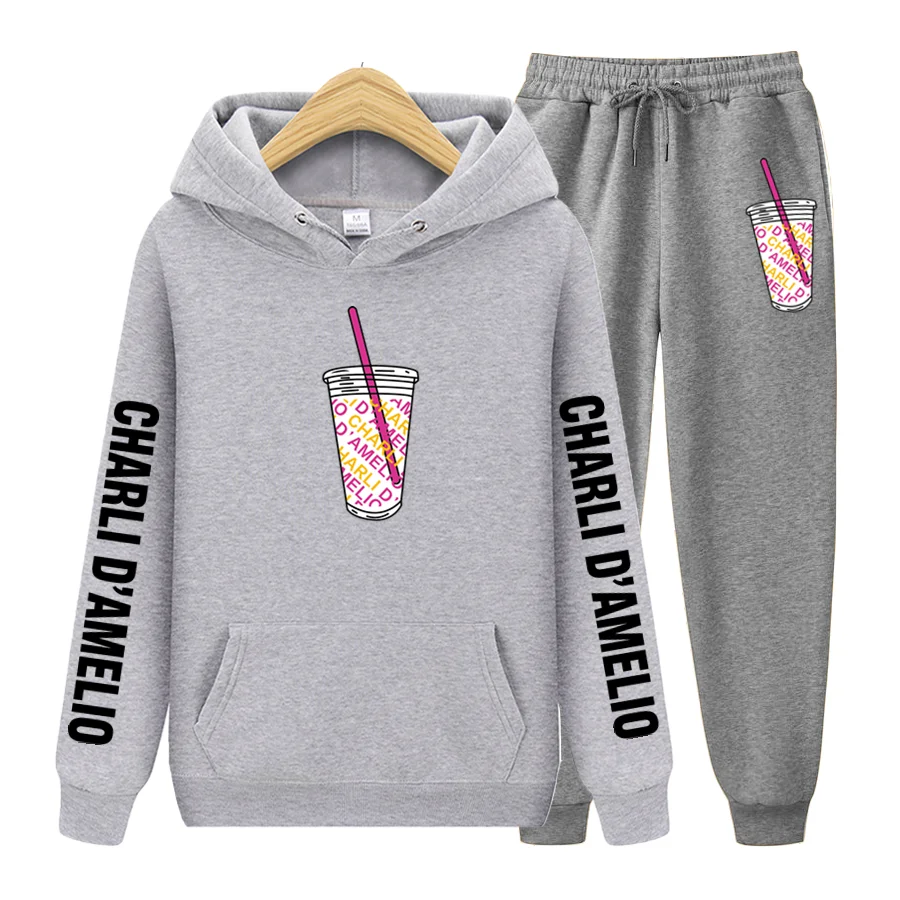 

Women's Hoodie Set Suit 2 Pcs Tracksuit Sweatshirt Men's Fleece Hoodie+Sweat Pants Jogging Homme Pullover Sporting Suit Male